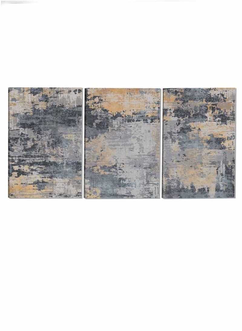 LOWHA Set Of 3 Framed Canvas Wall Arts Stretched Over Wooden Frame Retro Abstract Paintings For Home Living Room Office Decor - Image 4