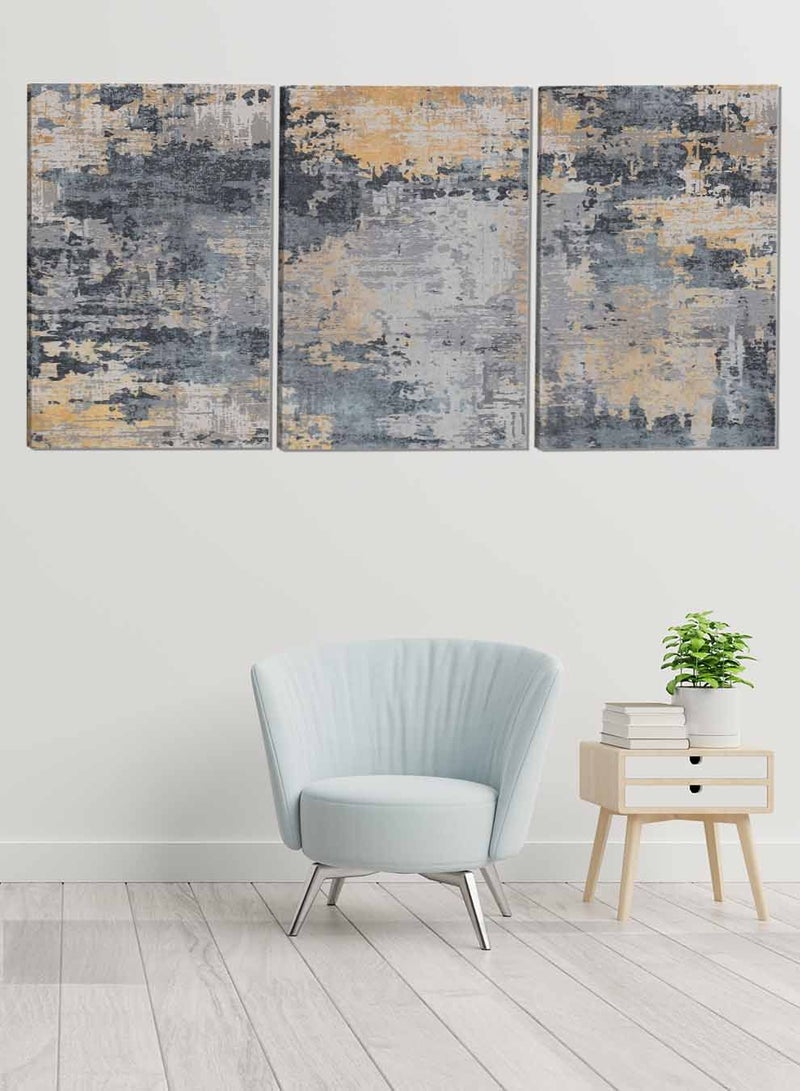 LOWHA Set Of 3 Framed Canvas Wall Arts Stretched Over Wooden Frame Retro Abstract Paintings For Home Living Room Office Decor - Image 1