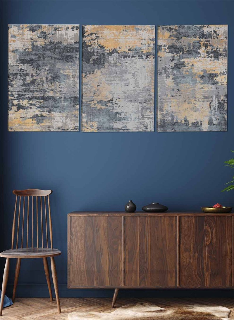 LOWHA Set Of 3 Framed Canvas Wall Arts Stretched Over Wooden Frame Retro Abstract Paintings For Home Living Room Office Decor - Image 2