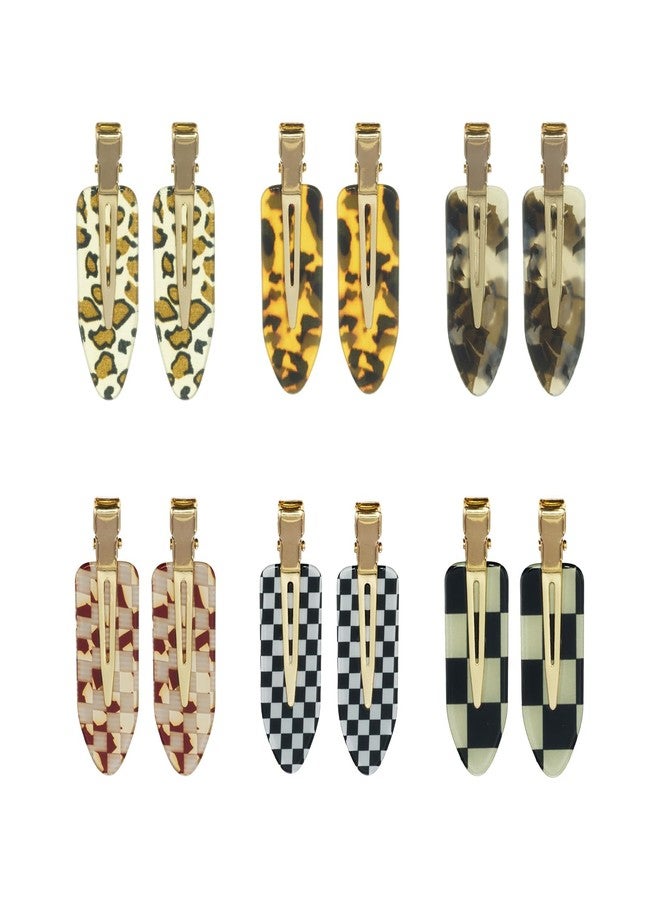 minihope 12-Piece Creaseless Hair Clips Set - Trendy Leopard, Checkerboard & Terrazzo Hair Accessories Non-Slip, Lightweight & Durable, Suitable for Various Hair Types & Styling, Everyday Wear & Gift Set. - Image 1