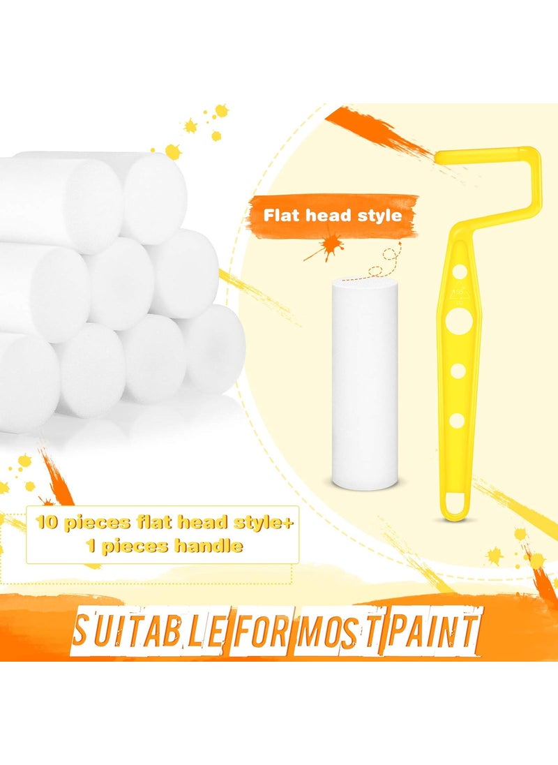 Geiserailie Geiserailie 11 Pcs Foam Paint Roller 3inch Mini Small Paint Roller Kit Covers with Frame for Home Wall Ceilings Room Door Cabinet Painting Supplies  - Image 2