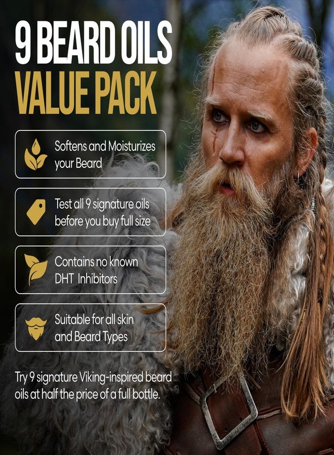 The Beard Struggle 9 Beard Oil Voyager Sample Pack, Variety Beard Oil for Men Sampler with 9 Different Scents, All Natural Ingredients, Beard Growth Oil for Soft and Healthy Hair, Day Liquid Tonic - Image 2
