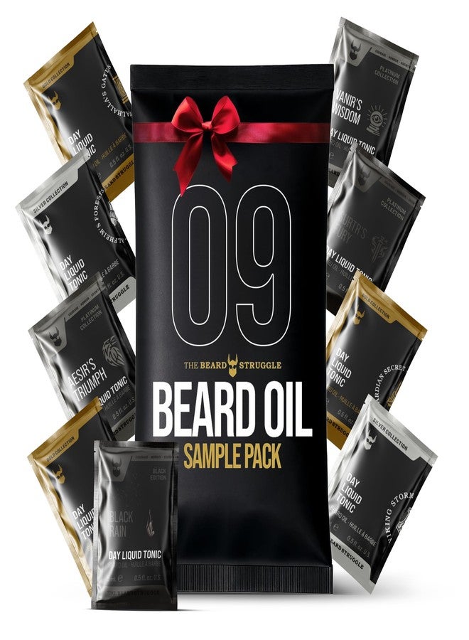 The Beard Struggle 9 Beard Oil Voyager Sample Pack, Variety Beard Oil for Men Sampler with 9 Different Scents, All Natural Ingredients, Beard Growth Oil for Soft and Healthy Hair, Day Liquid Tonic - Image 1