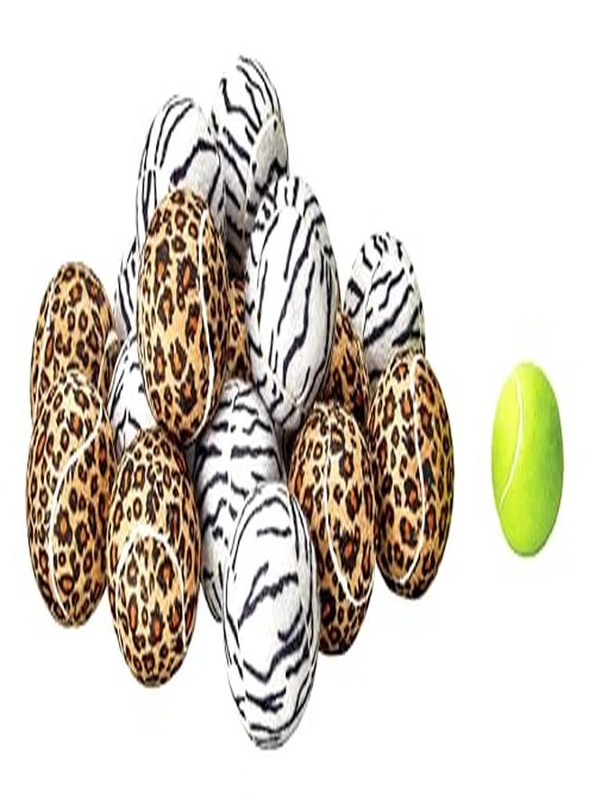 Tourna 5-Inch Large Tennis Squeaker Ball Fun Animal Print Dog Toy for Large Dogs - 18 Pack - Image 2