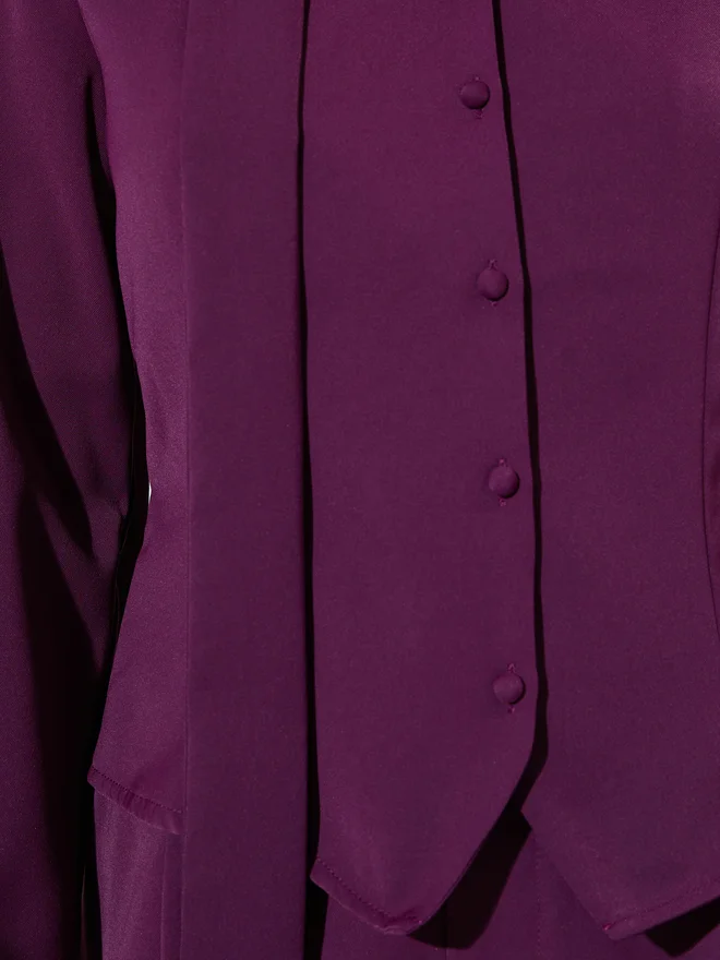 Styli purple Styli Purple Long Sleeve Blouse with Scarf Detail for Women | Best Price UAE