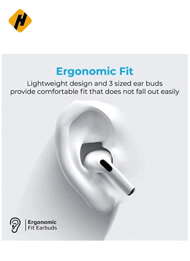 HuHa - True Wireless Earbuds, Advanced Bluetooth 5.0 Ergonomic Headphones with Mic, 16-Hour Playtime, 240mah Charging Case, Auto-Pairing and Smart-Touch-Control For iPhone 12 Pro/12 Pro Max - White - Image 1