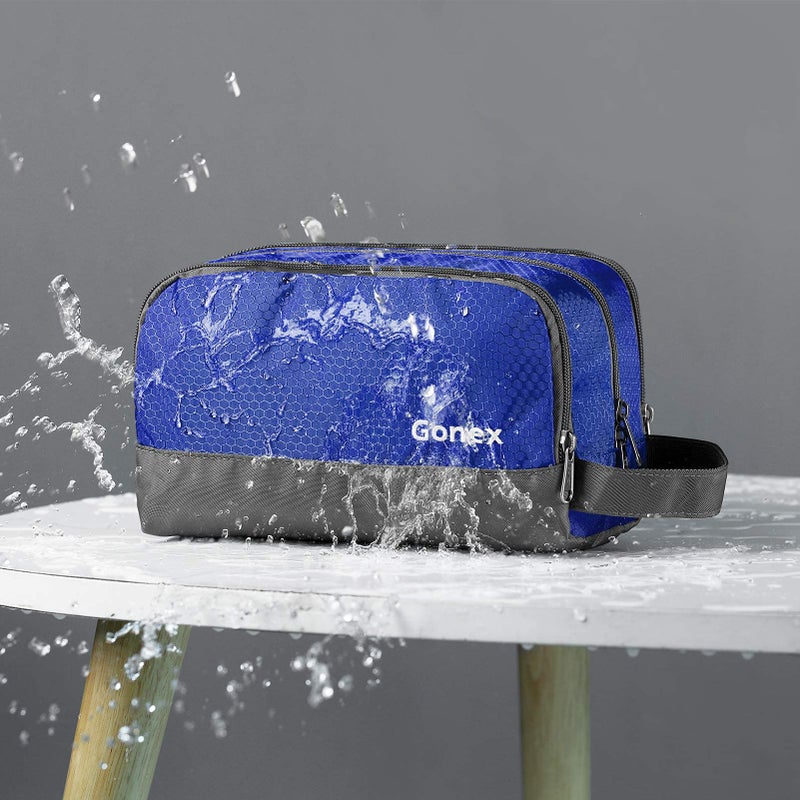 Gonex Travel Toiletry Bag Nylon, Shaving Bag Toiletry Organizer Blue - Image 2