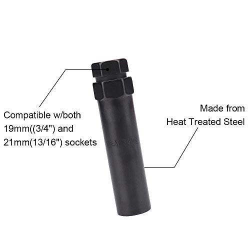 IRONTEK 6 Point Spline Drive Tuner Socket Key Tool for Six-Spline Drive Tuner Lug Nut Key Replacement 17.6mm Inner Diameter Compatible with 19mm (3/4") & 21mm (13/16") Hex Socket Wheel Lock Lug Nuts - Image 4