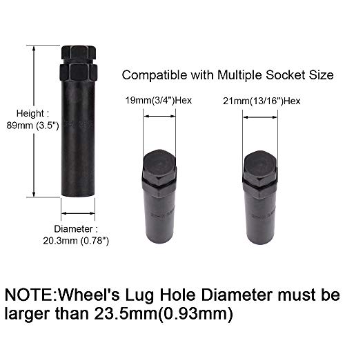 IRONTEK 6 Point Spline Drive Tuner Socket Key Tool for Six-Spline Drive Tuner Lug Nut Key Replacement 17.6mm Inner Diameter Compatible with 19mm (3/4") & 21mm (13/16") Hex Socket Wheel Lock Lug Nuts - Image 3