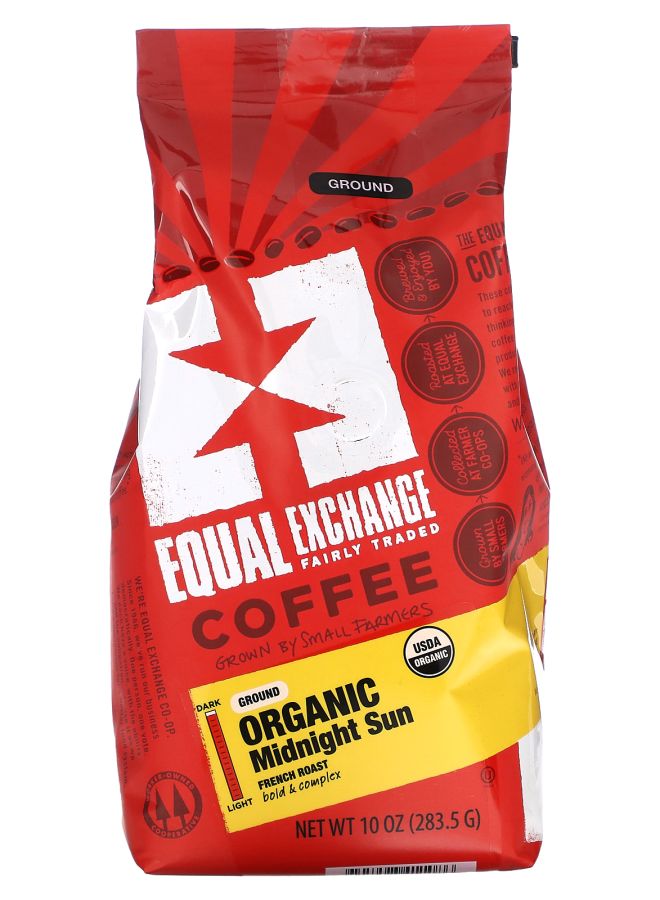 Equal Exchange Organic Coffee Midnight Sun Ground French Roast 10 oz (283.5 g)