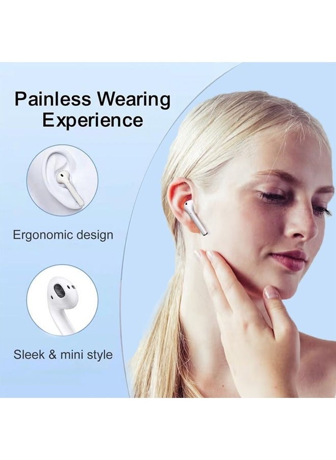 REACLOUD - Wireless headset Bluetooth Headphones, Immersive Sound, Personalized Spatial Audio, Compatible with iPhone Android Phone, with Lightning Charging Cable (2rd Generation White) - Image 1