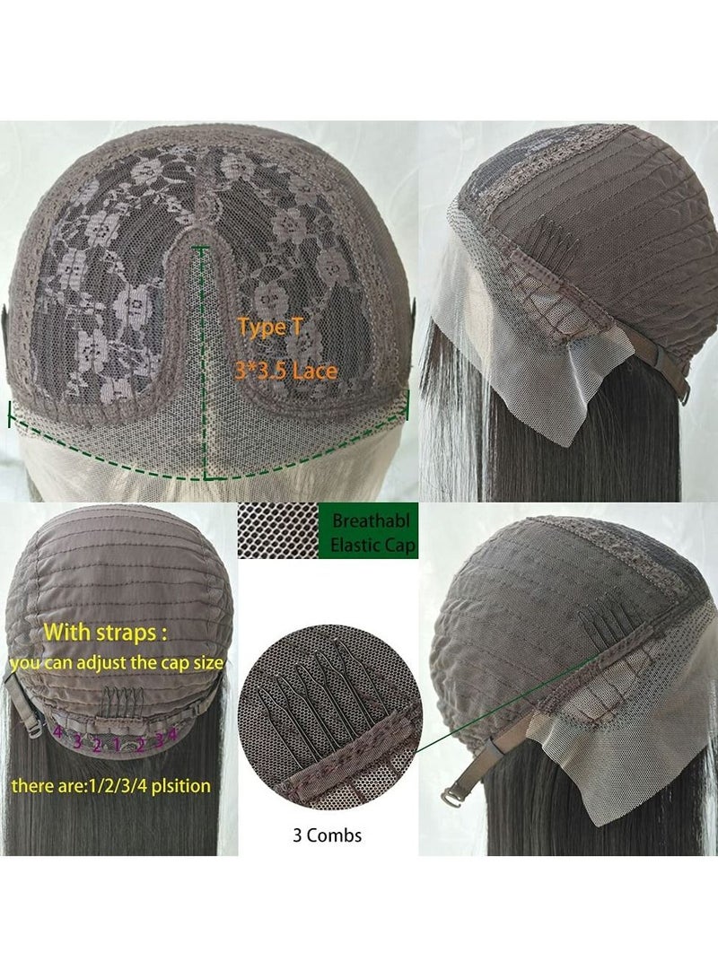 Estelle Black Lace Front Wigs, Natural Long Straight Hair Black Wig, Glueless Synthetic Heat Resistant Fiber Wig For Fashion Women - Image 4