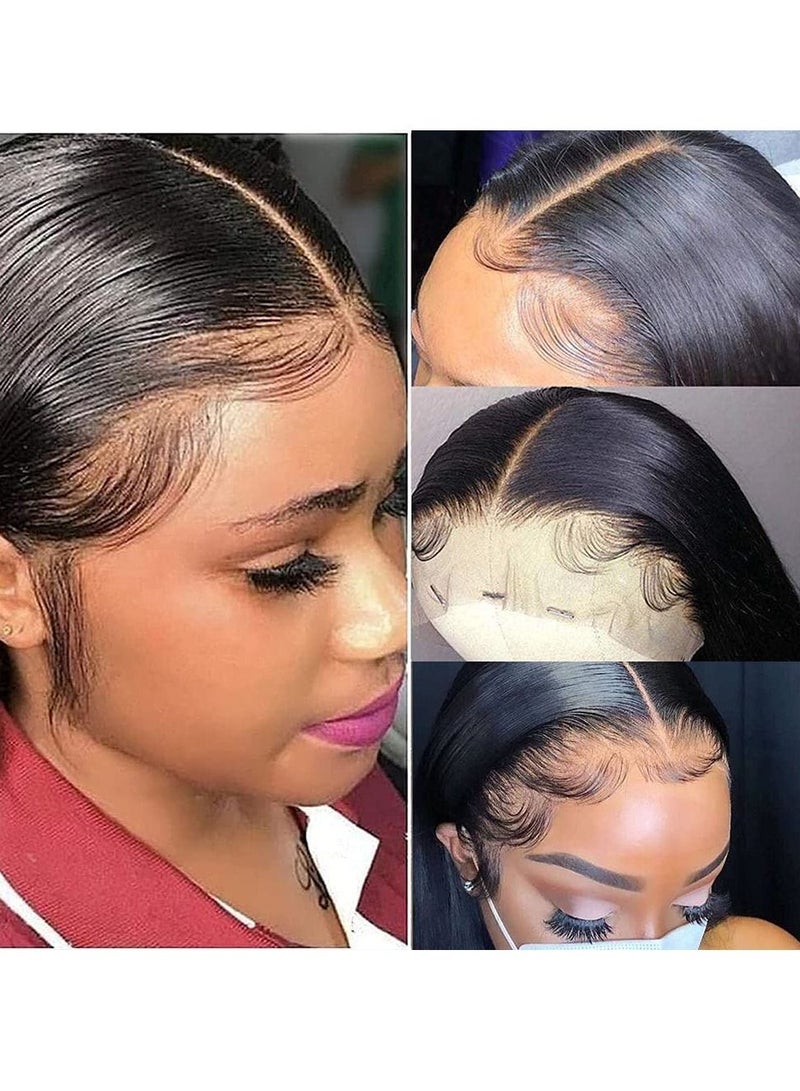 Estelle Black Lace Front Wigs, Natural Long Straight Hair Black Wig, Glueless Synthetic Heat Resistant Fiber Wig For Fashion Women - Image 2