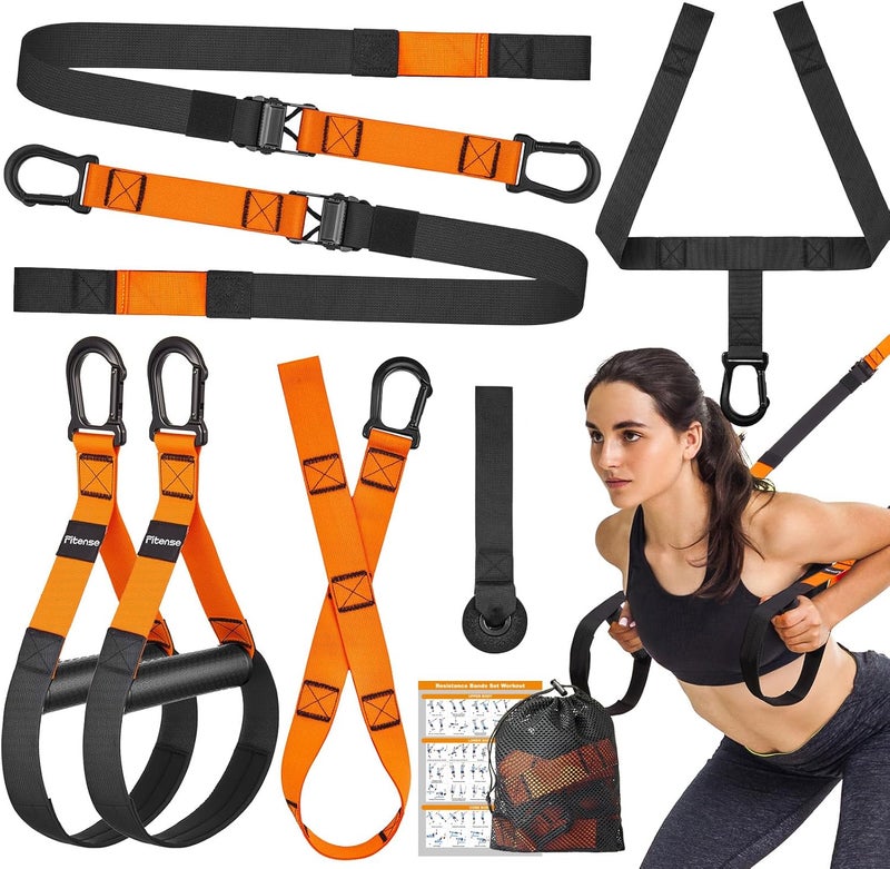 Fitense Home Resistance Training Kit - Suspension Trainer Straps with Adjustable Extension, Door Anchor, and Carry Bag - Image 1
