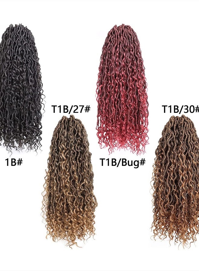 Aeagoo Goddess Locs Crochet Hair 22 Inch, 7 Packs Curly Faux Locs Crochet Hair, Pre Looped Locs Crochet Hair, Crochet Goddess Faux Locs Hair For Black Women（22 Inch, 7 Packs,1B） - Image 5