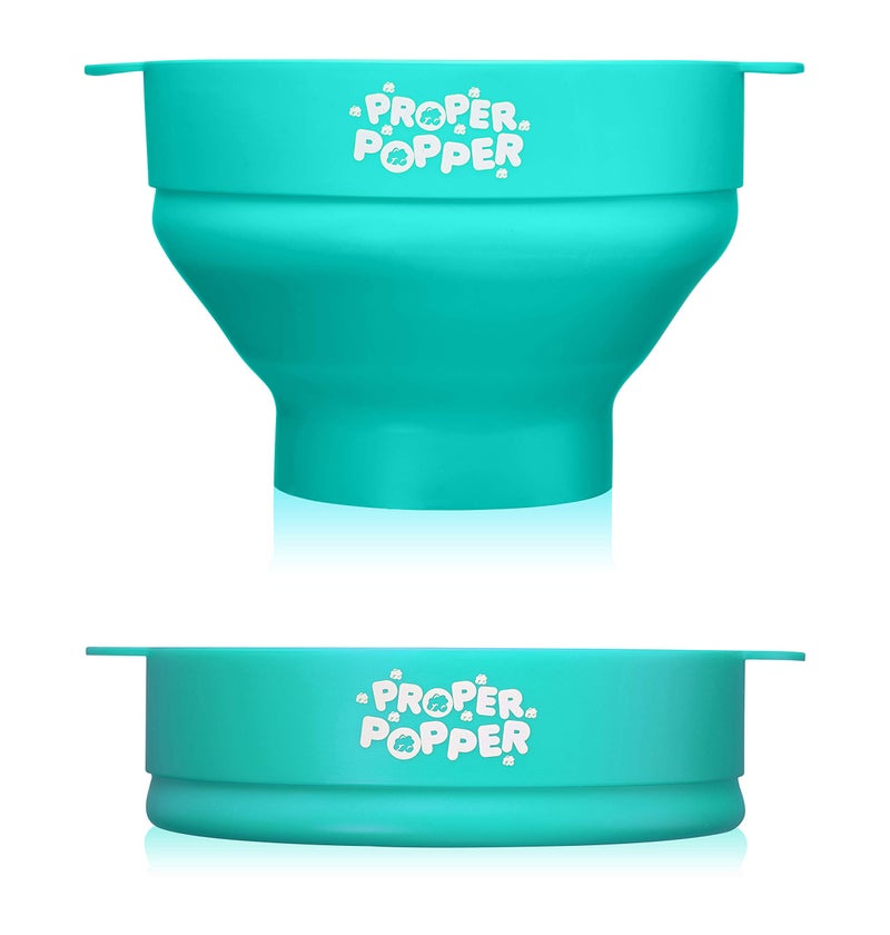 PROPER POPPER The Original Proper Popper Microwave Popcorn Popper, Silicone Popcorn Maker, Collapsible Bowl BPA Free & Dishwasher Safe - (Aqua) - Image 5