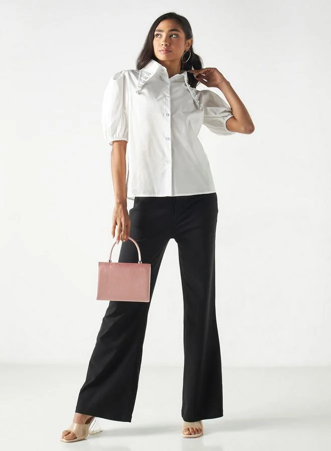 2Xtremz 2Xtremz Embellished Shirt with Puff Sleeves