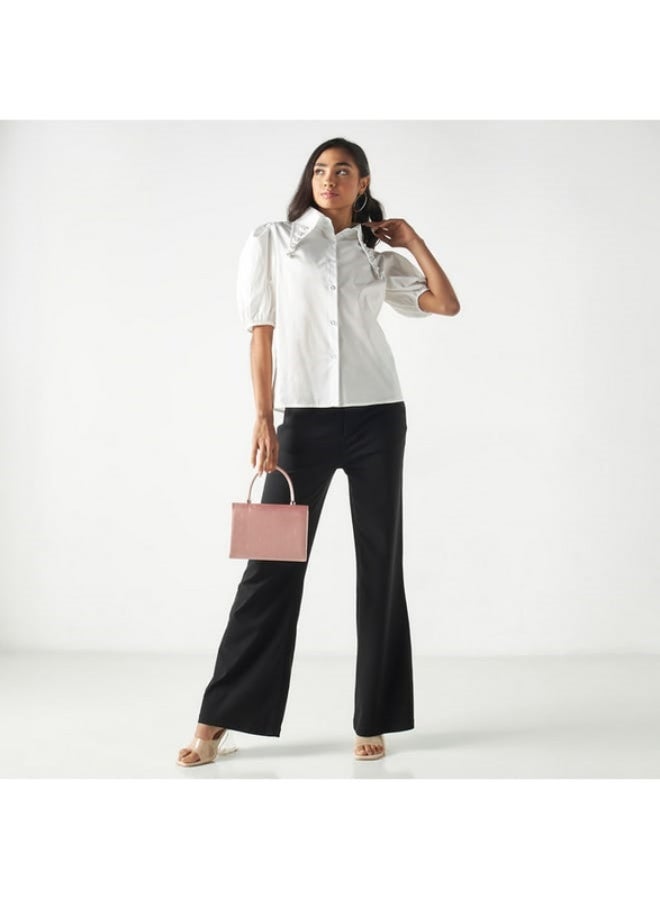 2Xtremz 2Xtremz Embellished Shirt with Puff Sleeves  - Image 1