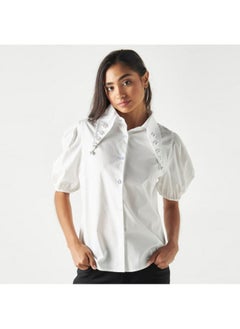 2Xtremz 2Xtremz Embellished Shirt with Puff Sleeves  - Image 4