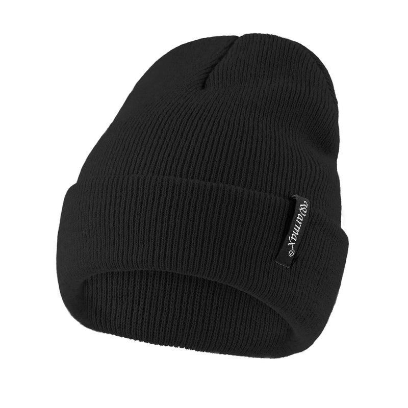 American Trends Baby Beanie Hat for Toddler Kids Beanies Infant Baby Boys Girls Knit Winter Hats 1 Pack Black 03 Years