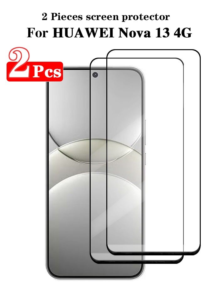 Realfrog 2 Pieces Full Cover Glass Screen Protector For HUAWEI Nova 13 4G Black/Clear and Screen Protector Accessories  - Image 3