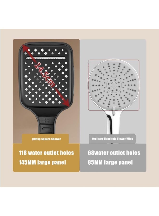 Shower Head Matte Black - 7 Spray Modes with Magic Button Control, Oversized 10 Rainfall Showerhead for Bathroom/Hotel, ABS Anti-Rust u0026 DIY Spray Combos - Image 2