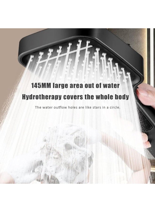 Shower Head Matte Black - 7 Spray Modes with Magic Button Control, Oversized 10 Rainfall Showerhead for Bathroom/Hotel, ABS Anti-Rust u0026 DIY Spray Combos - Image 5