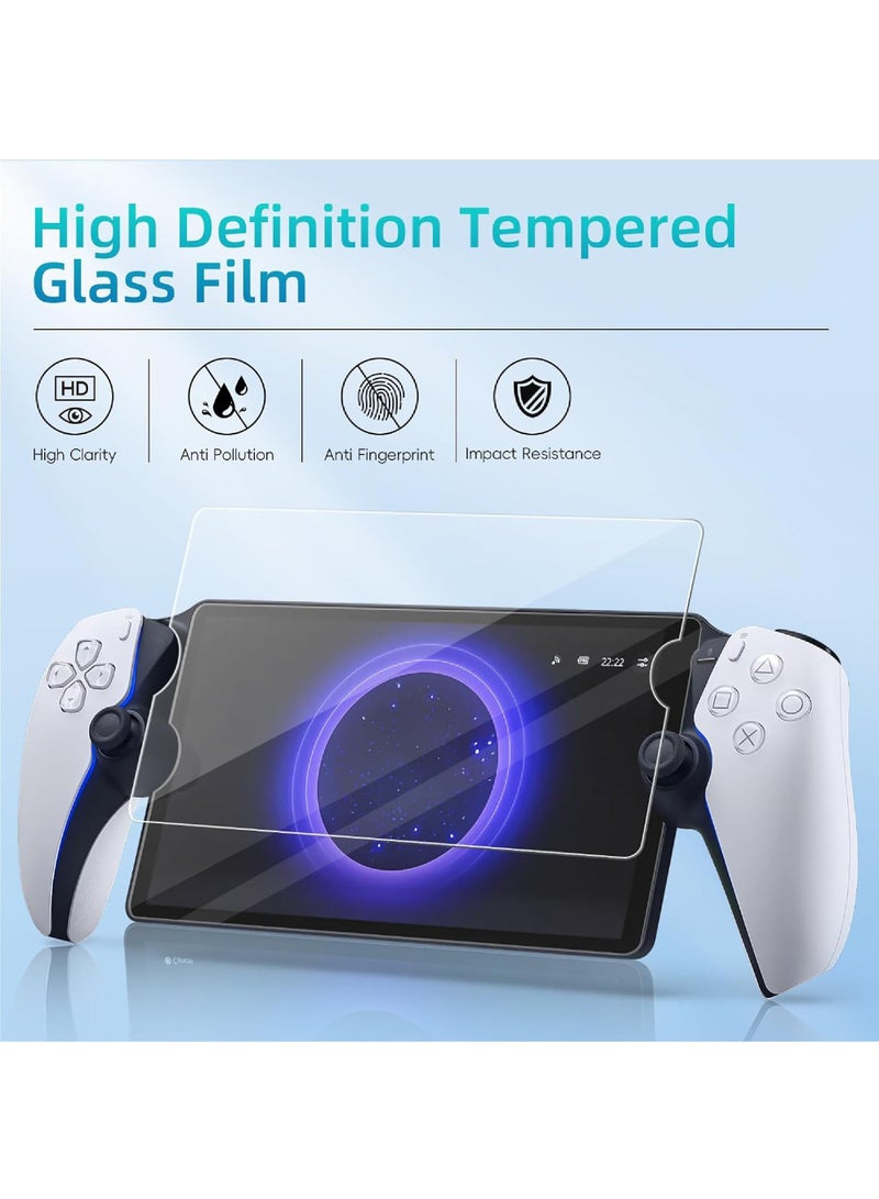 PC Case for PlayStation Portal Remote Player 3-In-1 Set with Hard PC Case Tempered Film Thumb Cap for PS5 Playstatiofn Portal Accessory Kit - Image 4