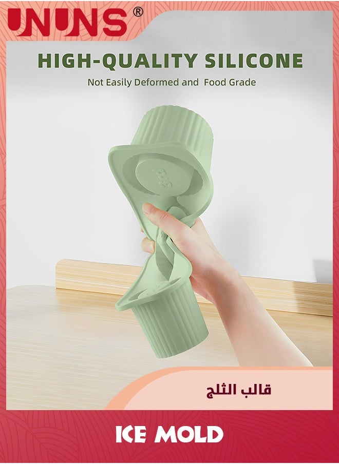 قالب ثلج متوافق مع كوب ستانلي، صينية مكعبات ثلج سيليكون مع غطاء لملحقات ستانلي 20-40 أونصة، صانع ثلج قابل لإعادة الاستخدام لتبريد المشروبات، سهل الفك، هدايا للعائلة