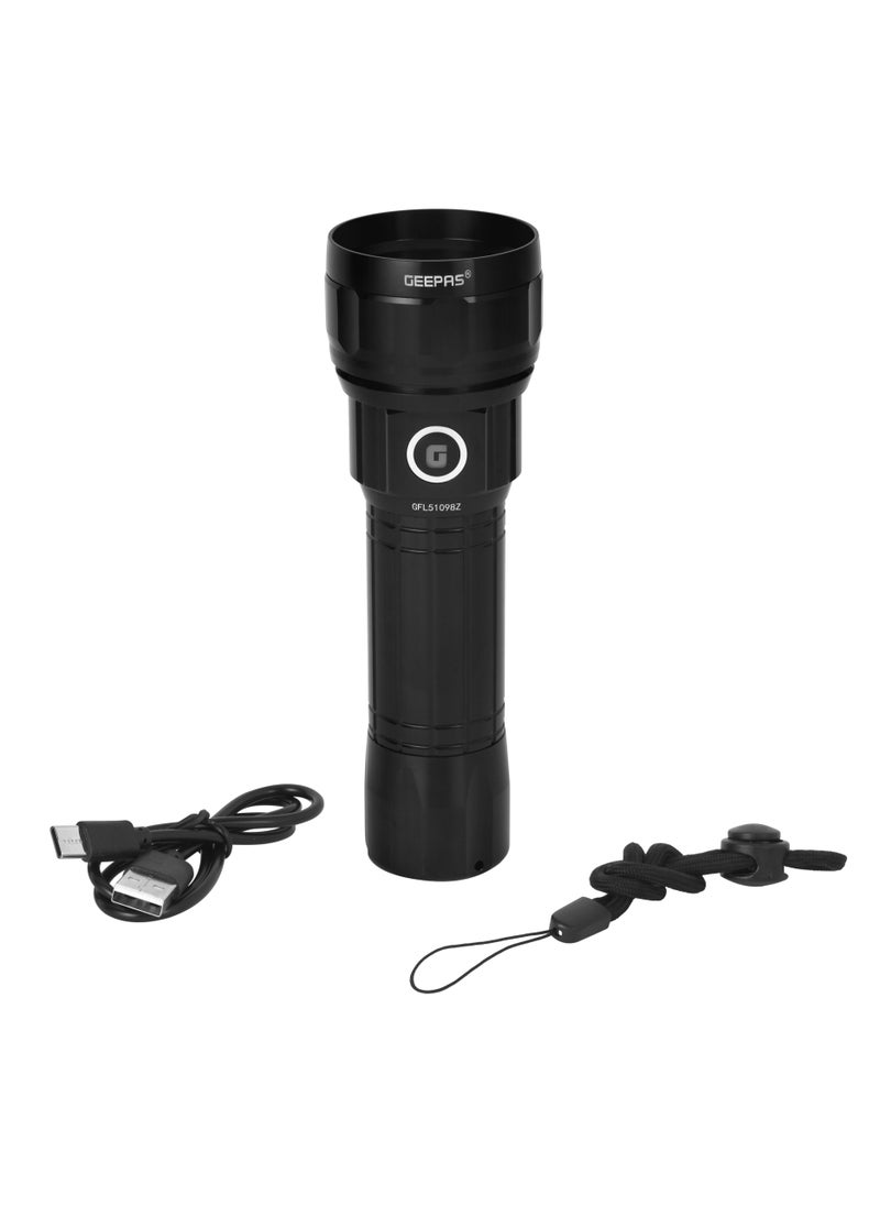 GEEPAS Zoomable LED Flashlight 20W | Perfect for Indoor and Outdoor Use, 5 Hours Continuous Working | Power Reminder, 4000 mAh Lithium Battery, 2000 Lumens | GFL51098Z  - Image 4