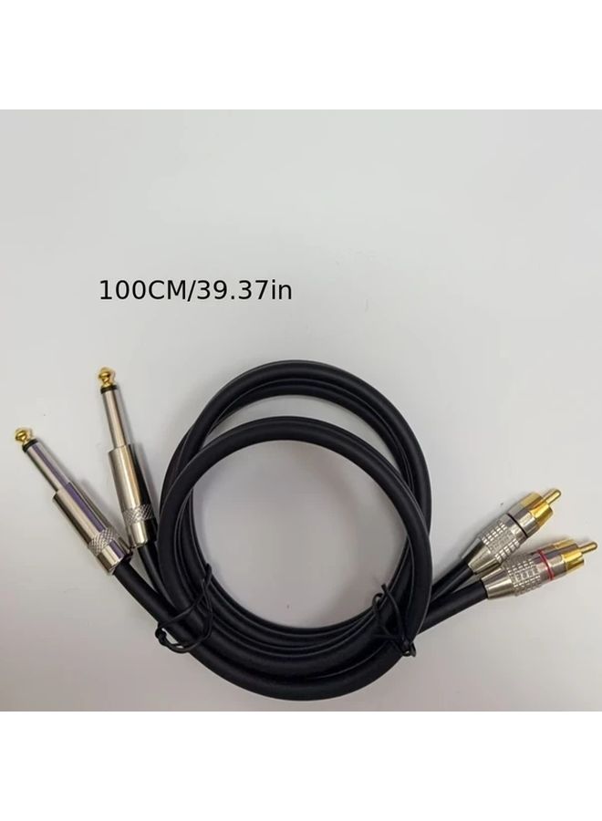 Gold Plated Dual RCA to 6 35mm Audio Cable 3M Double Shielded for Speaker Microphone - Image 4