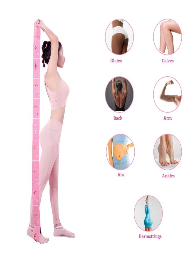 Royal Blaze Elastic Yoga Stretching Strap with 11 Loops, 2 PCS Stretch Straps for Physical Therapy, Pilates Stretch Band, Leg Stretching Strap, Elastic Exercise Bands for Yoga, Dance and Gymnastics (Pink) - Image 4