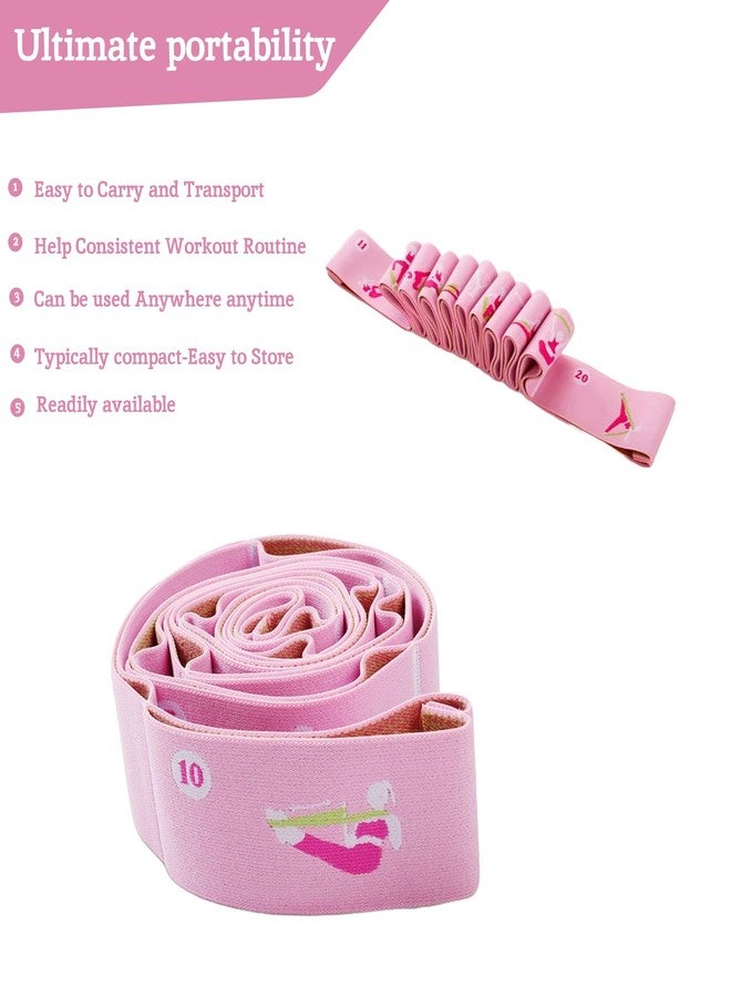 Royal Blaze Elastic Yoga Stretching Strap with 11 Loops, 2 PCS Stretch Straps for Physical Therapy, Pilates Stretch Band, Leg Stretching Strap, Elastic Exercise Bands for Yoga, Dance and Gymnastics (Pink) - Image 3