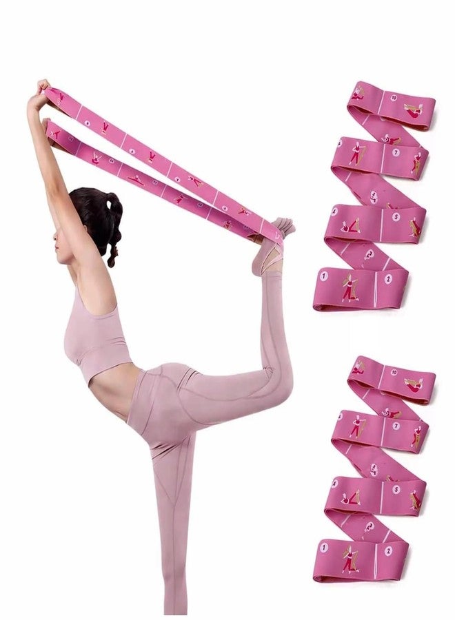 Royal Blaze Elastic Yoga Stretching Strap with 11 Loops, 2 PCS Stretch Straps for Physical Therapy, Pilates Stretch Band, Leg Stretching Strap, Elastic Exercise Bands for Yoga, Dance and Gymnastics (Pink) - Image 1