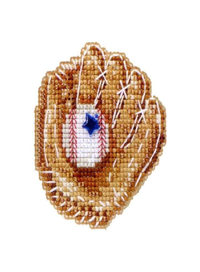 Mill Hill Baseball Mitt Beaded Counted Cross Stitch Ornament Kit 2012 Spring Bouquet MH18-2103 - Image 1