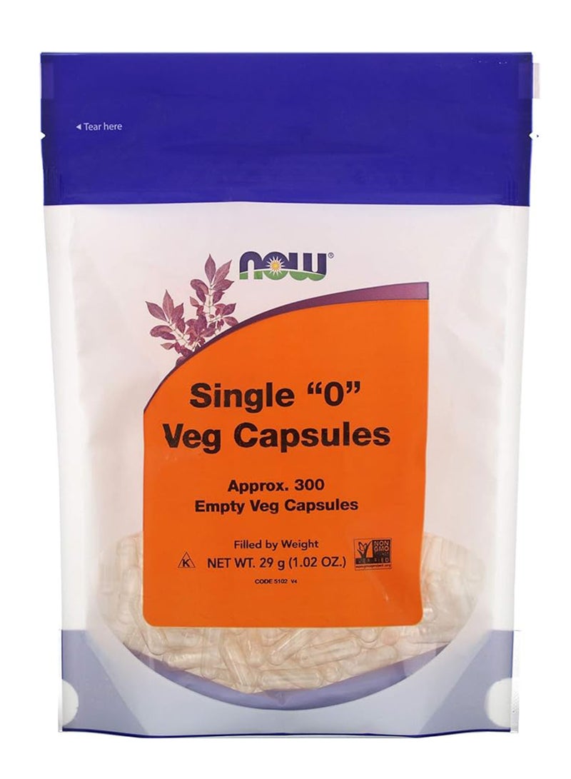now Foods Single 0 Veg Capsules, Approx. 300 Empty Veg Capsules