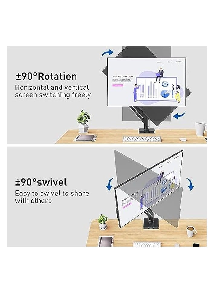PROMASS Single Monitor Desk Mount - Articulating Gas Spring Monitor Arm, Removable VESA Mount Desk Stand with Clamp and Grommet Base - Fits 13 to 32 Inch LCD Computer Monitors, VESA 75x75, 100x100 - Image 5