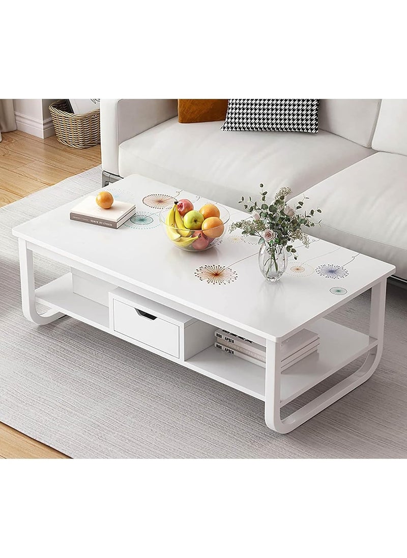 DubaiGallery 2-Tier Side Table with Storage Shelf Modern Round Nightstand Bedside Table Coffee Accent Table for Living Room Bedroom Small Space  - Image 1