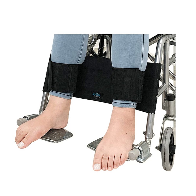 Wheelchair Footrest Leg Support Straps Wheelchair Restraints for Elderly Safety Harness Leg Rest Foot Strap Adult Seatbelt Medical Restraints Leg Strap for Handicap Disabled Black