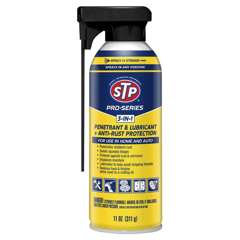 STP Pro Series Car Rust Remover 3in1 Lubricant and Penetrant for Home Cars and Truck 11 Oz STP