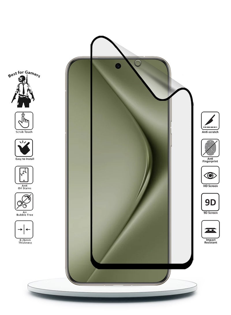 دبليو تيك نانو سيراميك لاصقة حماية كاملة للشاشة مرنة غير لامعة لهاتف هواوي بورا 70 الترا 5G 2024 شفاف/أسود - Image 2