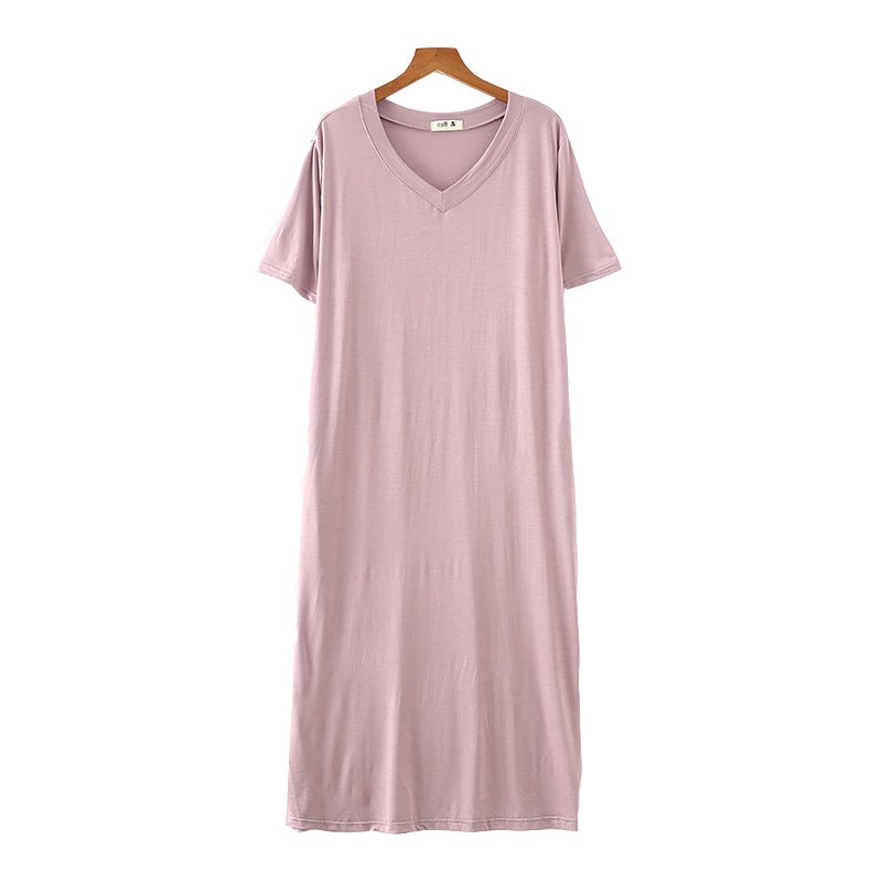 Women's V-Neck Short Sleeve Loose Maxi Dress - Image 5