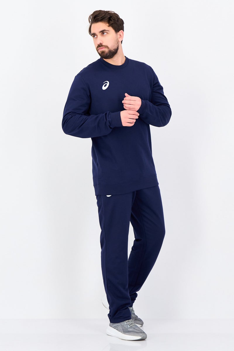 asics Men Sportswear Fit Brand Logo Long Sleeve Outdoor Tracksuit, Navy - Image 1