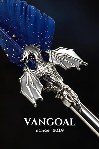 VANGOAL Dragon Quill Pen and Ink Set, Vintage Dragon Feather Dip Pen Calligraphy Gift Set for Writing, Drawing, Desktop Decoration (Black) - Image 2