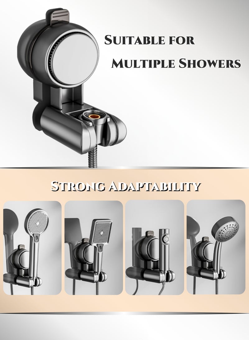 لا يوجد حامل رأس دش حفر ، التصاق قوي ، حامل كوب شفط قابل للتعديل بزاوية 360 درجة مع ختم فراغ قوي ، مقاوم للماء لأسطح الجدران المتعددة ، أو البلاط ، الزجاج ، الحمام ، المطبخ وحوض الاستحمام - Image 4