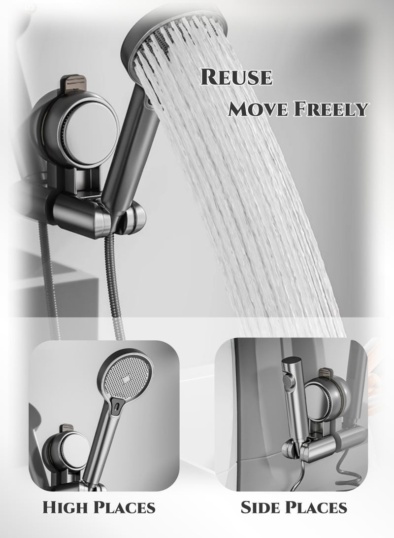 لا يوجد حامل رأس دش حفر ، التصاق قوي ، حامل كوب شفط قابل للتعديل بزاوية 360 درجة مع ختم فراغ قوي ، مقاوم للماء لأسطح الجدران المتعددة ، أو البلاط ، الزجاج ، الحمام ، المطبخ وحوض الاستحمام - Image 5