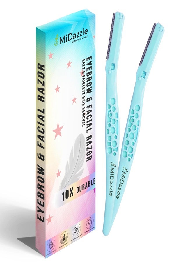 Omidazzle Midazzle Eyebrow Razor | For Salon-Like Eyebrows | Eyebrows, Upper Lip, Targeted Corner Hair | Suitable for Sensitive Areas | No Cuts | Safe & Hygienic | 2 units - Image 1