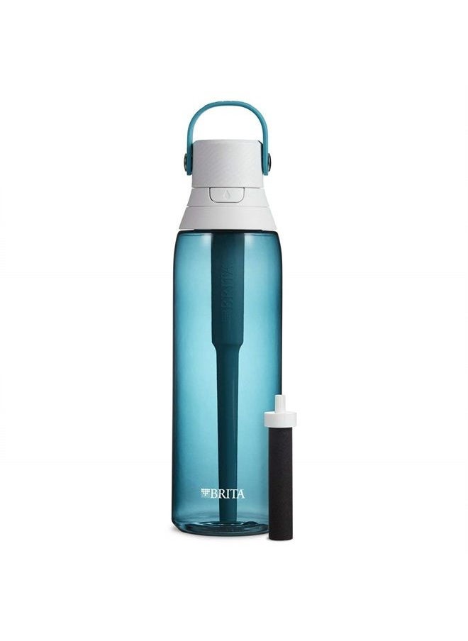 BRITA Insulated Filtered Water Bottle with Straw, Reusable, BPA Free Plastic, Sea Glass, 26 Ounce 