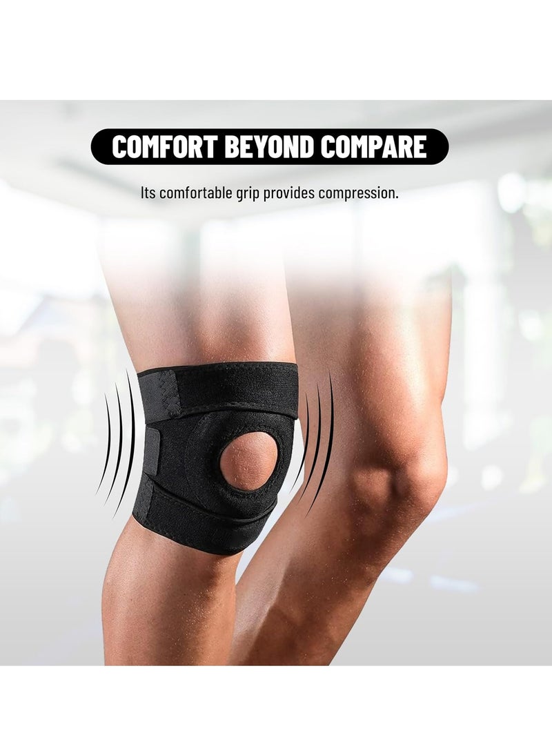 ENDLESS  Adjustable Elastic Slip-in Knee Support Single | Black | Material: Neoprene | For Arthritis, Meniscus Tear, ACL, Knee Pain Relief, Runner, Sport, Gym, Sports, Exercise, Workout, Cycling - Image 3
