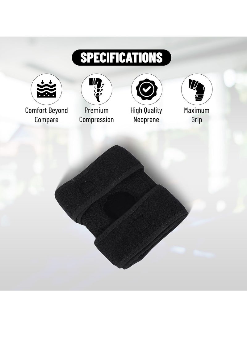 ENDLESS  Adjustable Elastic Slip-in Knee Support Single | Black | Material: Neoprene | For Arthritis, Meniscus Tear, ACL, Knee Pain Relief, Runner, Sport, Gym, Sports, Exercise, Workout, Cycling - Image 2